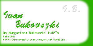 ivan bukovszki business card